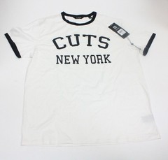 Cuts Men’s Breathable Retro Ringer New York T-Shirt Marine Navy Colorway Size L