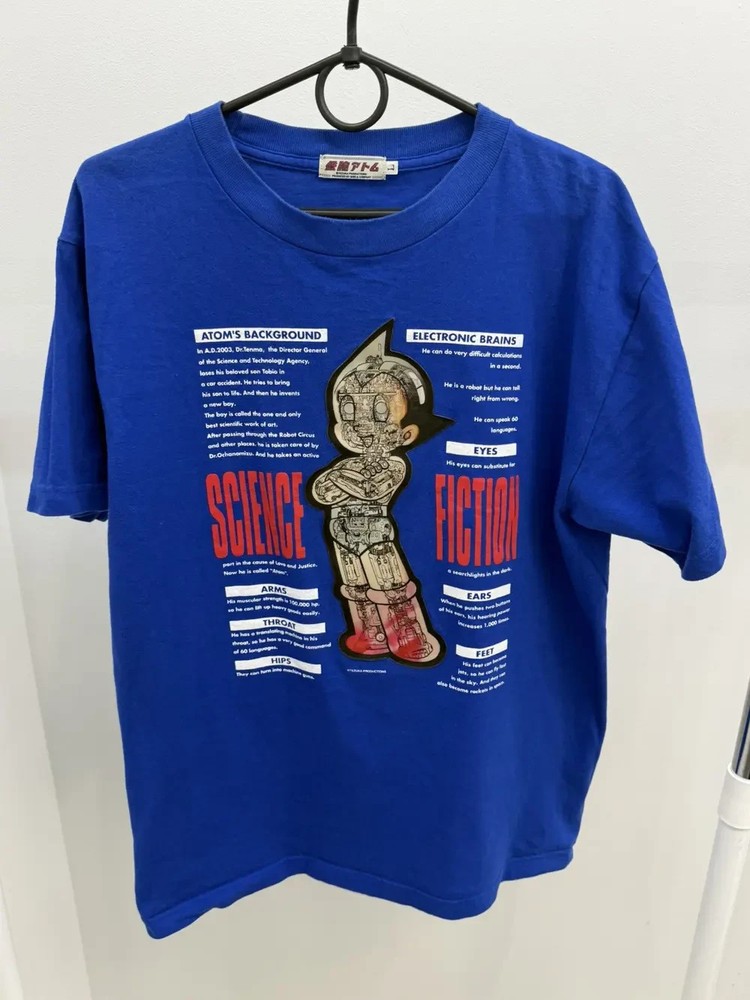 Vintage Japanese Rare Astro Boy Might Atom 3D Holographic Tee Size L