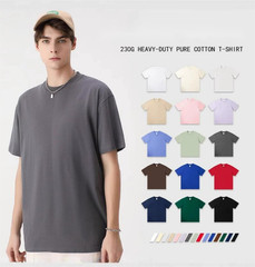 Pure cotton short-sleeved round-neck loose solid-color T-shirt, 3 pack / 5 pack