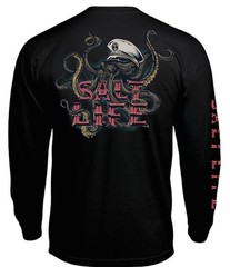 SALT LIFE Black “UNDERWATER ALIEN” L/S T-SHIRT MENS LARGE NWT