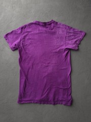 Vintage 1980s Hanes Purple Cotton Crewneck T-shirt Dyed Faded USA Made M