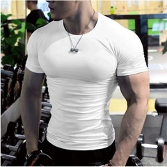 Summer Male t-Shirt Casual Soild White t Shirts Men Short Sleeve Top Oversized C