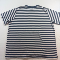 Lands’ End Men’s XL Super-T Navy White Striped Crew Neck Cotton T-Shirt