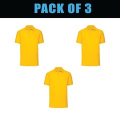 Pack of 5 & 3 Fruit of the Loom 65/35 Polo Plain Smart Casual Short Sleeve SS402
