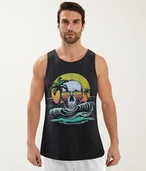 Mens Cotton Tank Tops Funny Graphic Beach Summer Sleeveless Muscle Tank Top