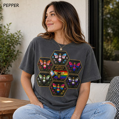 Protect the Hive Pride Shirt LGBTQ Bee Rainbow Graphic Tee