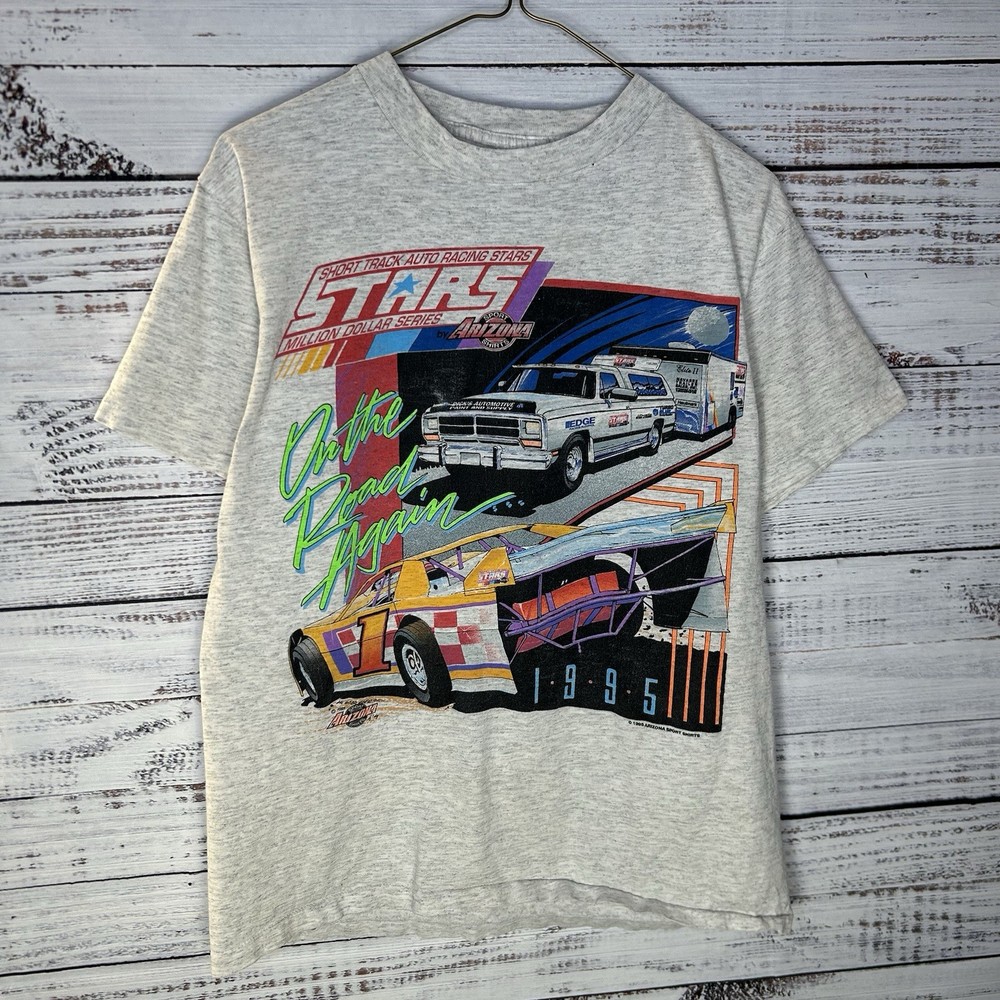 Vintage 90s Short Track Auto Racing Stars Million Dollar Series T-Shirt Small