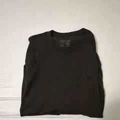Fresh Clean Threads Men’s Black Solid Tagless Crew Neck Long Sleeve Tee L