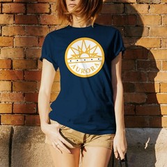 Aurora US City Flag Basic Cotton T-Shirt – Navy