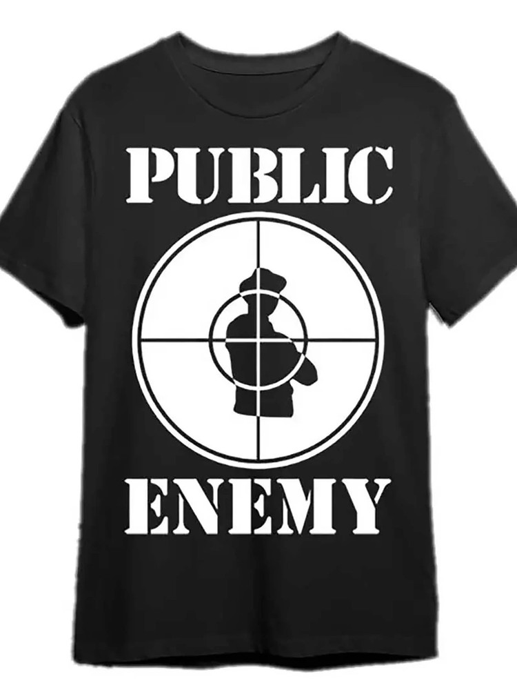 Public Enemy Logo Cotton T-Shirt | Large Men’s Pure Cotton Short Sleeved