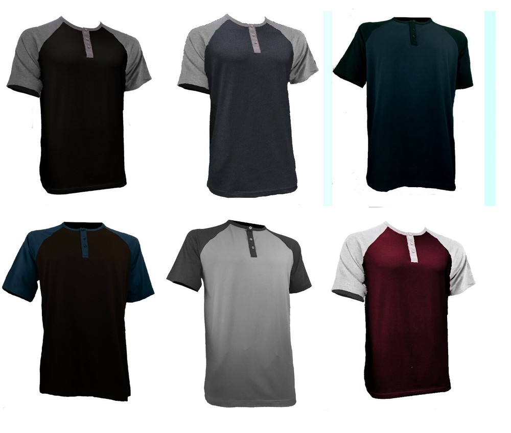 Styllion Big and Tall – Men’s Raglan Henley Baseball Shirts – Heavy Weight RHSS