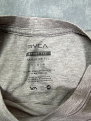 RVCA Shirt Mens L Gray Sport Tee Logo Graphic Tee Tagless VA Training Athletic