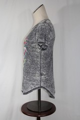 Aerosmith Womens World Tour T-Shirt Size Medium Multicolor Graphic Gray Burnout