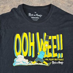 Adult Swim Rick and Morty T Shirt Black Unisex M OOH WEE!! Mr. Poopybutthole