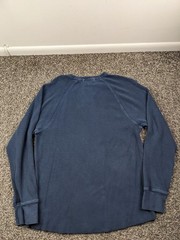 Wallace & Barnes Shirt Thermal Honeycomb Knit Cotton LS Marled Blue Mens Large
