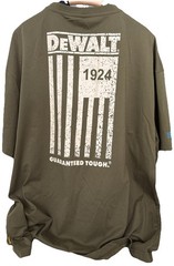 Genuine DEWALT Camo Green Coolmax Short Sleeve Flag Graphic Logo T-Shirt Sz 2XL