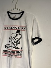 Madness Shirt Large White Ringer 2tone Tour Ska Rock Pop Band Concert Gig