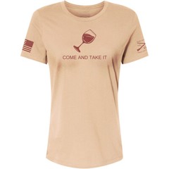 Grunt Style Women’s Come And Take It Wine Edition Relaxed Fit T-Shirt – Sand