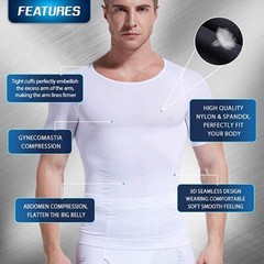 Men Slimming Body Shaper Posture Corrector Vest Tummy Compression T-Shirt Tops