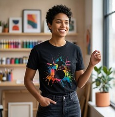 Drummer Colorful Drums Drumming Music Lover T-Shirt – H015