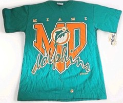 VTG Miami Dolphins Shirt Medium Green NFL Football Graphic Print 90s New NWT