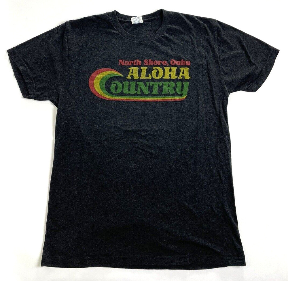 Project Aloha Large T-shirt Dark Gray Wave/Oahu Aloha Country