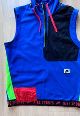 Nike Therma Sleveless Hooded Training Top Size M Blue Multi Color CD5716 480