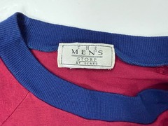 Vintage 90s Raglan Shirt Men Large Tall LT Minimal Ringer Burgundy Silky Acrylic