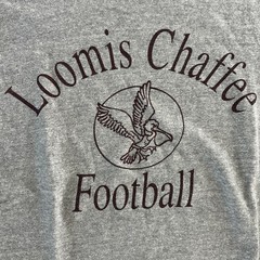 Vtg 80’s Loomis Chaffee Champion t-shirt Football USA MADE gray Single Stitch