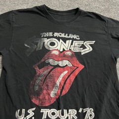 The Rolling Stones T-Shirt Mens Size L Black US Tour 78 Graphic Distressed Rock