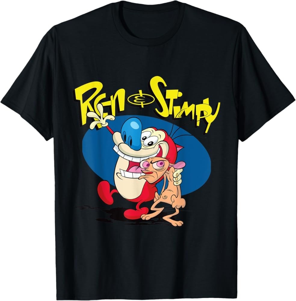 Ren and Stimpy Classic Recycled T-Shirt Black Unisex S-234XL Shirt
