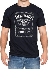 Adult Unisex Jack Daniel’s Whiskey Old No. 7 Tennessee Logo Bottle Label T-shirt