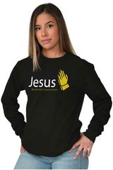 Christian Prays Jesus My Wireless Connection Long Sleeve Tshirt for Men or Women