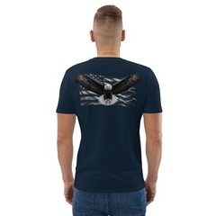 American flag with bald eagle Unisex Organic Cotton Creator 2.0 T-Shirt