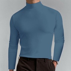 Men’s Turtleneck Slim Fit Basic Tops Lightweight Pullover Long Sleeve T Shirt