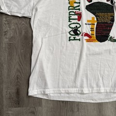 Vintage 2001 Footprints Faith Walk Shirt Mens XL White HIV AIDS Hanes Tee