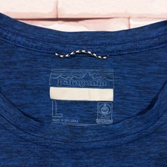 Patagonia T-Shirt Mens Large Blue Crew Neck Stretch Outdoor Breathable