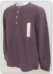 Long Sleeve Textured 4 Button HENLEY Shirts Goodfellow Purple/Blue/Heather Gray