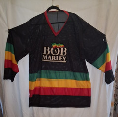Vintage 1990s GEM Bob Marley Heavy Embroidered Mesh Hockey Jersey