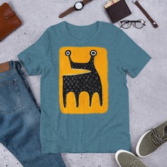 Straight Cut Monster Folk Art Comfort Tee Creature Unique Design