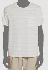 $126 Vince Men’s Beige Striped Cotton Crewneck T-Shirt Size M