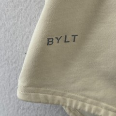 BYLT Shirt Mens 2XL LUX Drop Cut Premium Basics Gym Short Sleeve Off Ivory