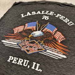 Vintage 1990 Harley Davidson 3D Emblem Cut Off Tee Shirt Large Peru Illinois