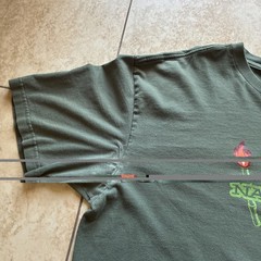 Nautica vtg t shirt green torch light my fire Hawaii style graphic