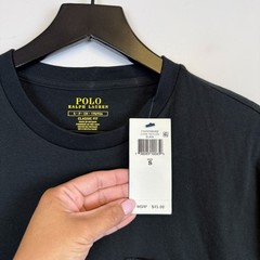 New Polo Ralph Lauren Mens Black TShirt w Red Pony Logo Classic Fit – S