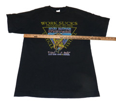 Vintage T Shirt Black Graphic L Humor 90s Vtg Work Sucks Rare!