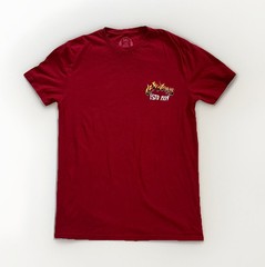 Lee Jeans T-Shirt Men’s Small Graphic Print Cowboy Skeleton Brick Red Tee