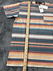 Ralph Lauren Double RL (RRL) Striped Turquoise Pocket T-Shirt- Size Medium