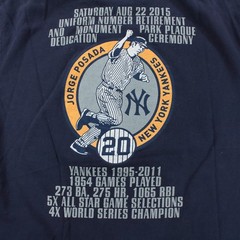 New York Yankees Jorge Posada Day 2015 uniform number retirement t-shirt MEDIUM