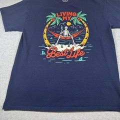 DOM Shirt Adult Large Black Streetware Artist Skeleton Casual Island Mens